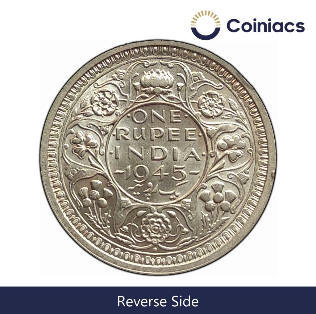 George Vi King Emperor One Rupee Coin 1941 Value One Rupee George VI King Emperor Silver old coin - Coiniacs