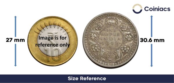 One Rupee George VI King Emperor Size Reference