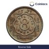 8 Annas George V King Emperor Nickel Coin, British India Uniform Coinage, VF - Image 3
