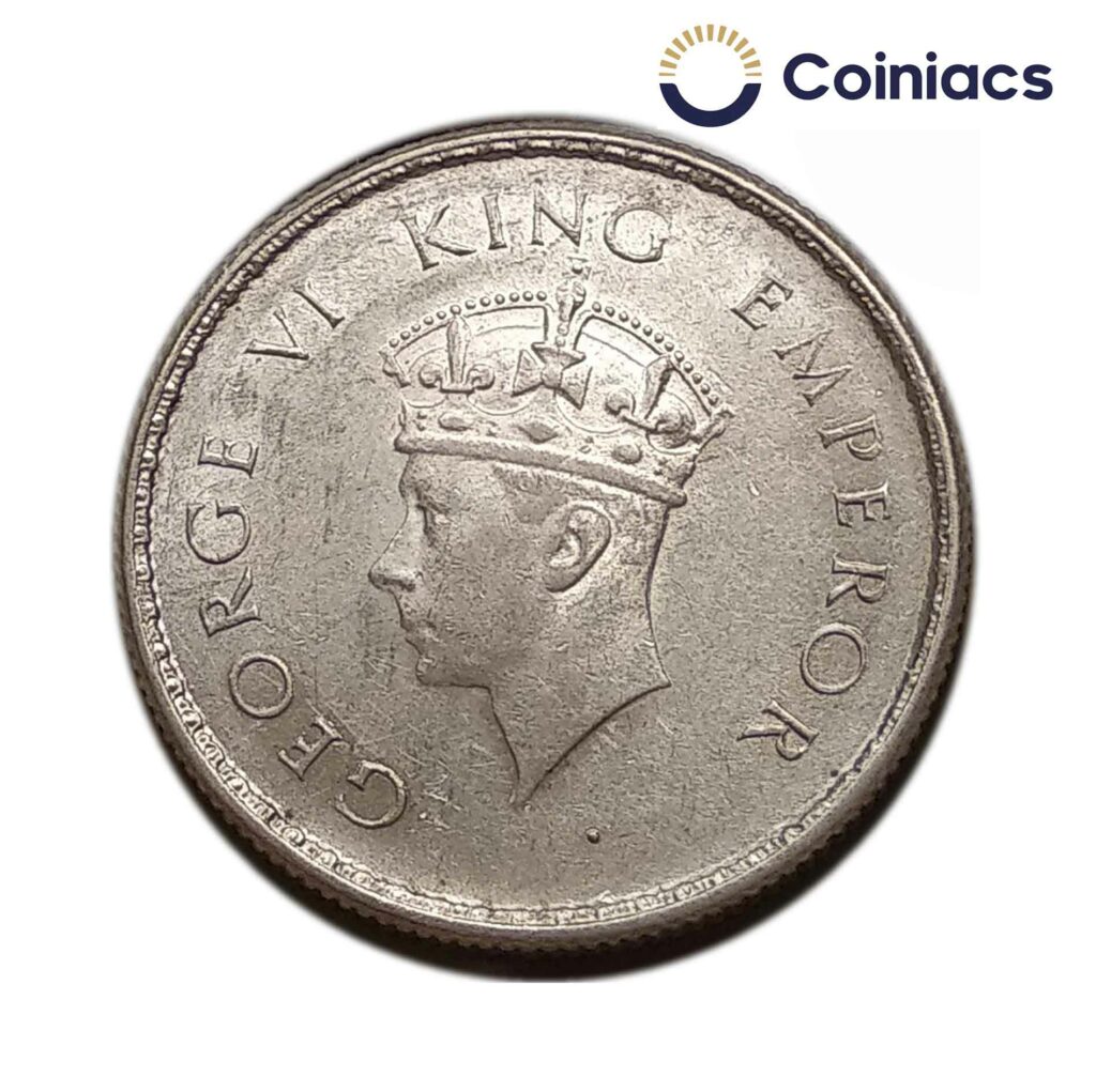 Half Rupee George VI King Emperor Silver old coin - Coiniacs