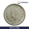 Half Rupee George VI King  Emperor (1940-45) Silver Coin, British India Uniform Coinage, Collectible. - Image 2