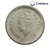 Half Rupee George VI King  Emperor (1940-45) Silver Coin, British India Uniform Coinage, Collectible.