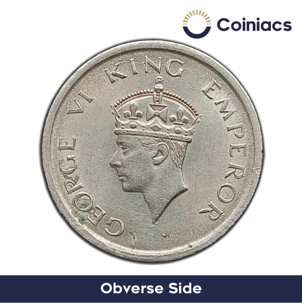 George Vi King Emperor One Rupee Coin 1941 Value One Rupee George VI King Emperor Nickel old coin - Coiniacs