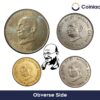 Set of 4 commemorative Centennial - Mahatma Gandhi?s Birth coins 1969, Republic India Decimal Series, Collectible (10 rupees, 1 rupee, 50 paise, 20 paise) - Image 2