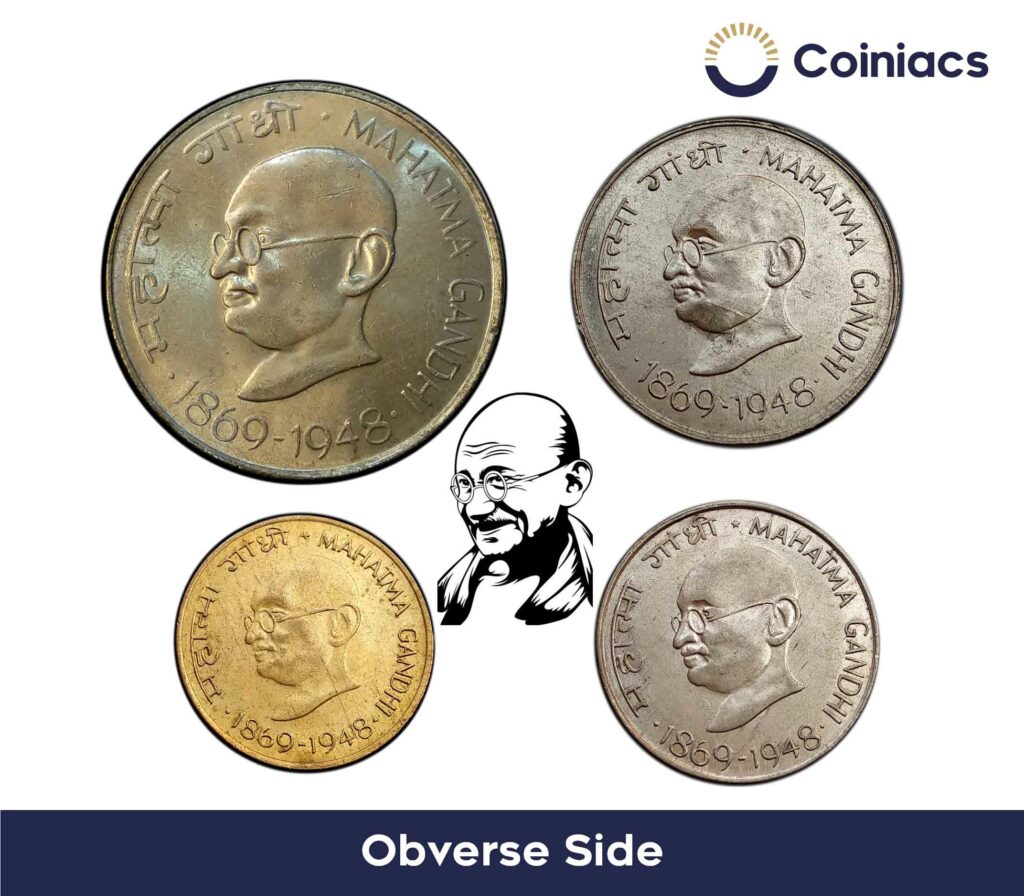 Set of 4 commemorative Centennial - Mahatma Gandhi?s Birth coins 1969 ...