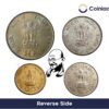 Set of 4 commemorative Centennial - Mahatma Gandhi?s Birth coins 1969, Republic India Decimal Series, Collectible (10 rupees, 1 rupee, 50 paise, 20 paise) - Image 3