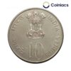 Scarce 10 Rupees 25th Anniversary of Independence 1972 Commemrative Silver Coin, Republic India Decimal Series, Collectible