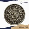 Two Annas Victoria Queen Divided Legend 1841 CE Silver coin, British India Uniform Coinage, Fine - Image 3