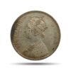 One Rupee Victoria Queen Crowned 1862 CE '6' Dots Variety Silver coin, British India Uniform Coinage, Collectible