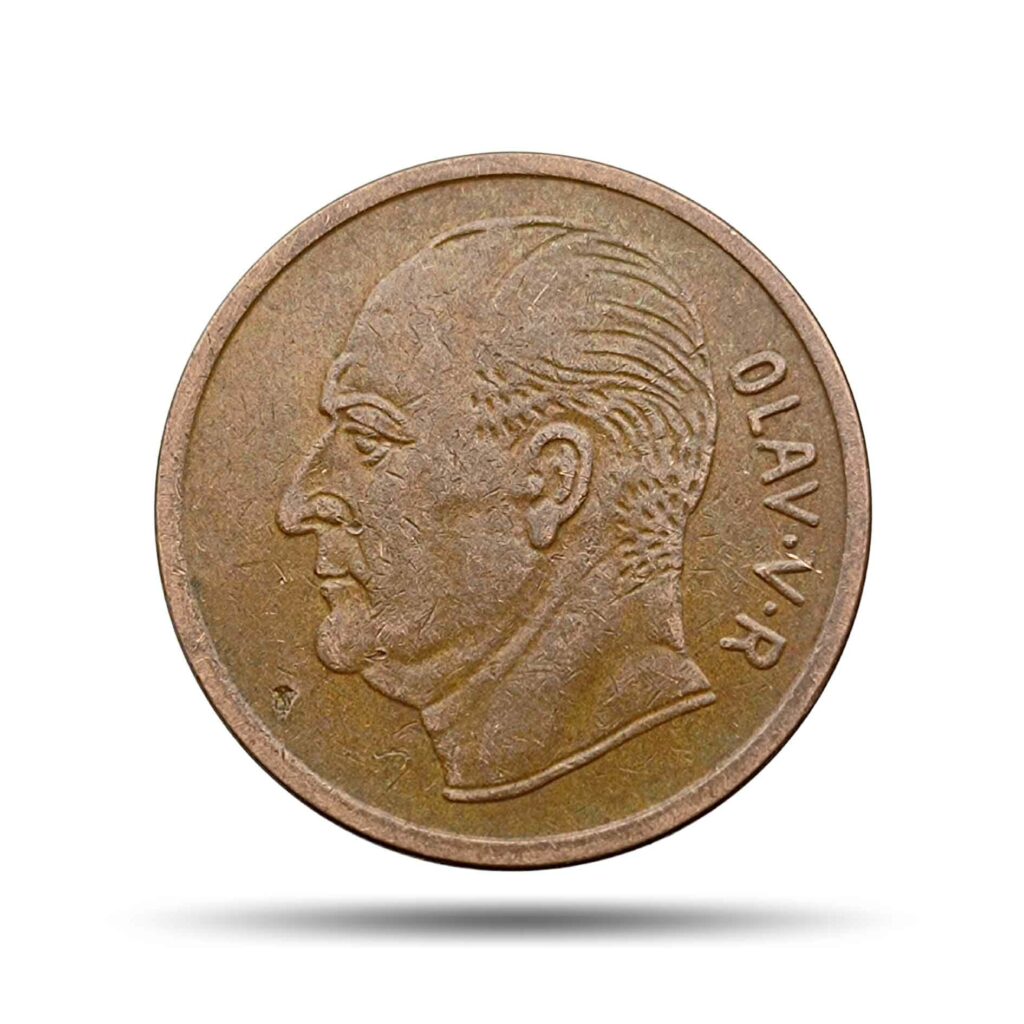 5 Ore Olav V (1958-73) Royal Norwegian Mint Bronze Foreign Coin, Norway ...