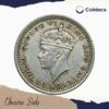 5 Cents George VI (1939-1941) Silver Foreign Coin, Malaya (Malaysia), Collectible. - Image 2