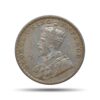 One Rupee George V King Emperor 1918 CE Silver Old Coin, British India Uniform Coinage, Collectible