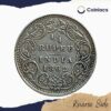1/4 Rupee Victoria Queen 1862 Silver Coin, British India Uniform Coinage, XF - Image 3