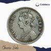 1/4 Rupee Victoria Queen 1876 Silver Coin, British India Uniform Coinage, Collectible - Image 2