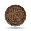1/12 Anna Victoria Queen Crowned 1862 Copper Historic Coin, British India Uniform Coinage, Collectible
