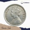 1/4 Rupee Victoria Queen 1862 Silver Coin, British India Uniform Coinage, XF - Image 2