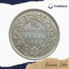 1/4 Rupee Victoria Queen 1862 Silver Coin, British India Uniform Coinage, XF - Image 3
