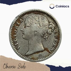 1/4 Rupee Victoria Queen Divided Legend 1840 CE ( W/O- Sheriff ) 10 Berries (6L +4R ) Silver coin, British India Uniform Coinage, Collectible - Image 2