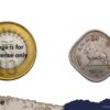 Scarce Two Annas (Bull Anna) 1954 Bombay Mint Copper Nickel Coin, Republic India Anna Series, XF - Image 4