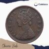 1/12 Anna Victoria Queen Crowned 1862 Copper Historic Coin, British India Uniform Coinage, Collectible - Image 2