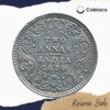 Two Annas Victoria Empress 1890 'B' Incuse Bombay Mint Silver Coin, British India Uniform Coinage, Collectible. - Image 3