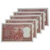 NOTAPHILY Rare Authentic Vintage Set of UNC 2 Rupees Tiger Issue Serially Numbered (5 Pieces SET), Uncirculated Condition. - Image 3
