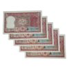NOTAPHILY Rare Authentic Vintage Set of UNC 2 Rupees Tiger Issue Serially Numbered (5 Pieces SET), Uncirculated Condition.