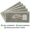 NOTAPHILY Rare Authentic Vintage Set of 10 Rupees Black Boat (5 Pieces SET), Circulated Condition. - Image 3