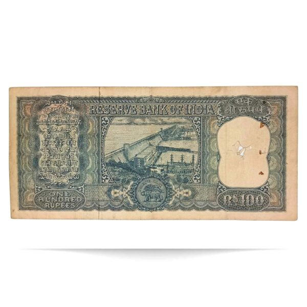 NOTAPHILY Rare 100 Rupees Diamond Issue Governor L. K. Jha Plain Inset, AB-88 Prefix, Republic India Bank Note, (G9) Collectible. - Image 3