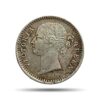 Scarce 1/4 Rupee Victoria Queen Divided Legend 1840 CE (Sheriff ) 10 Berries (6L +4R ) Silver coin, British India Uniform Coinage, Collectible.