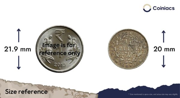 Scarce 1/4 Rupee Victoria Queen Divided Legend 1840 CE (Sheriff ) 10 Berries (6L +4R ) Silver coin, British India Uniform Coinage, Collectible. - Image 4