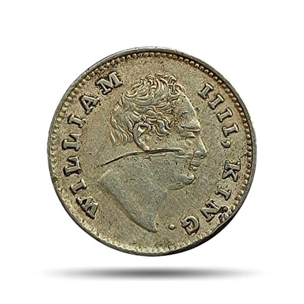 Rare 1/4 Rupee William IIII King 1835 CE (Obv A, Rev I) 20 Berries (10L +10R ) Silver coin, British India Uniform Coinage, Collectible.