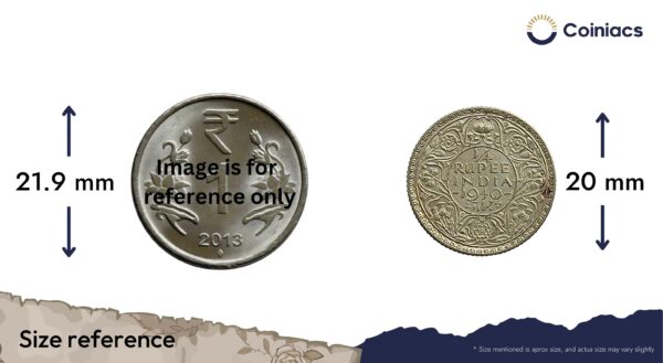 Scarce 1/4 Rupee George VI King Emperor (Head Type - I 'Young Head') 1940 CE Bombay Mint Silver Coin, British India Uniform Coinage, Collectible. - Image 4