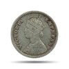 Rare Two Annas Victoria Empress 1881 (Key Date) Calcutta Mint ('C' Incused) Silver Coin, British India Uniform Coinage, Collectible.