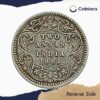 Rare Two Annas Victoria Empress 1881 (Key Date) Calcutta Mint ('C' Incused) Silver Coin, British India Uniform Coinage, Collectible. - Image 3