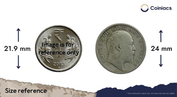 Scarce Half Rupee Edward VII 1910 Calcutta Mint Silver Coin, British India Uniform Coinage, Fine. - Image 4