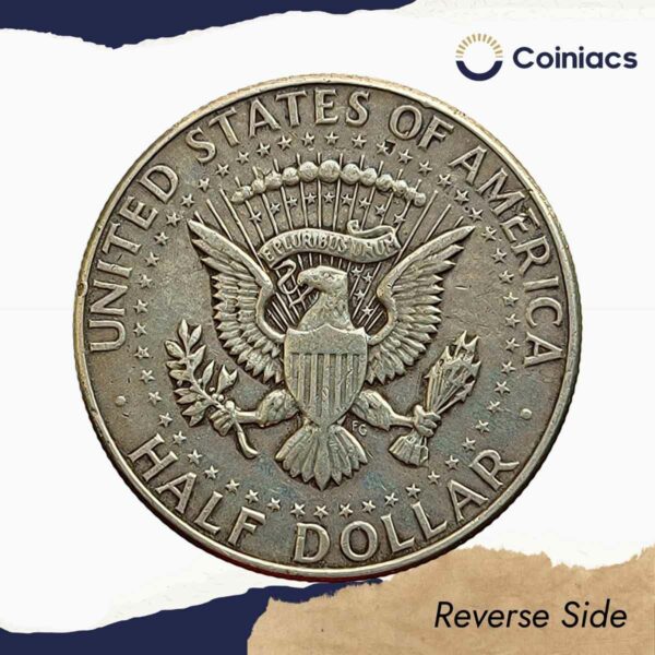 Half Dollar (Kennedy Half Dollar) 1964 United States Mint of Philadelphia Silver Coin, United States of America, Collectible. - Image 3