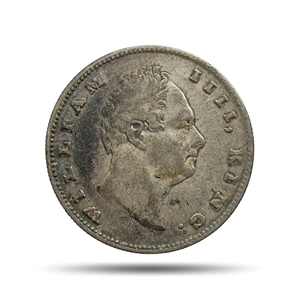 Scarce One Rupee William IIII 1835 Silver Coin, British India Uniform Coinage, Collectible.