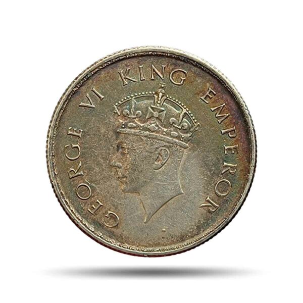 Half Rupee George VI King Emperor 1939 Calcutta Mint Silver Coin, British India Uniform Coinage, Collectible.