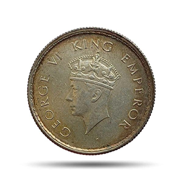 Half Rupee George VI King Emperor 1939 Calcutta Mint Silver Coin, British India Uniform Coinage, UNC.