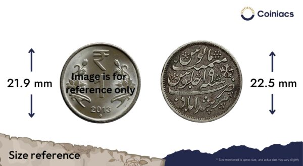 Half Rupee Shah Alam II RY 19 (1831-35 CE) Murshidabad Mint Silver coin, Bengal Presidency, Collectible - Image 4