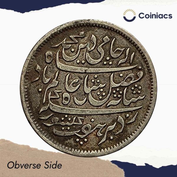 Half Rupee Shah Alam II RY 19 (1831-35 CE) Murshidabad Mint Silver coin, Bengal Presidency, Collectible - Image 2