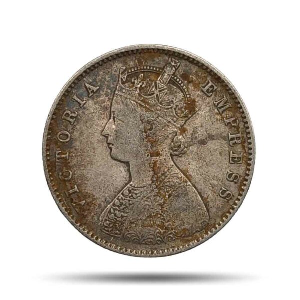 Half Rupee Victoria Empress 1899 Silver Coin, British India Uniform Coinage, Collectible. - Image 2