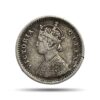Two Annas Victoria Queen 1862 Silver Coin, British India Uniform Coinage, Collectible