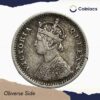 Two Annas Victoria Queen 1862 Silver Coin, British India Uniform Coinage, Collectible - Image 2