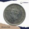 Extremely Rare Large ?5? Half Rupee George VI King Emperor 1945 Lahore Mint Large ?5? Variety Silver Coin, British India Uniform Coinage, Collectible. - Image 3