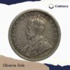 Scarce 1/4 Rupee George V King Emperor 1919 Calcutta Mint Silver Coin, British India Uniform Coinage, Collectible. - Image 2
