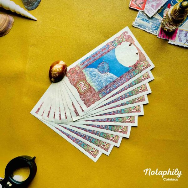 NOTAPHILY Rare Authentic Vintage Set of UNC 2 Rupees Satellite (10 Pieces SET), UNC. - Image 4
