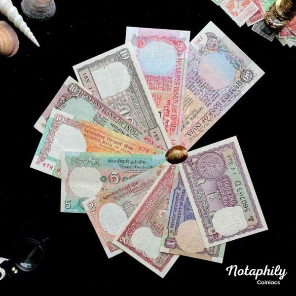 NOTAPHILY Rare Authentic Vintage Set of 1,2,5,10,20,50 Rupees (10 Pieces SET) in UNC Condition - Image 3