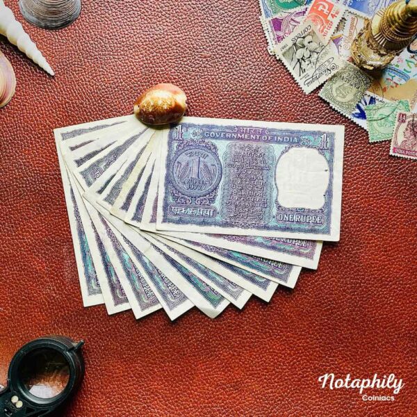NOTAPHILY Rare Authentic Vintage set of 1 Rupee Big Coin (10 Pieces SET). XF - Image 4